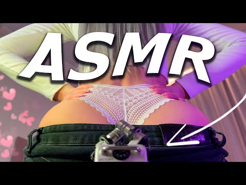 ASMR BEST SOUNDS of White Lace and BLACK JEANS Back Scratching Sounds | No Talking