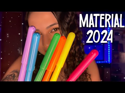 ASMR | MEU MATERIAL ESCOLAR 2024! 📚