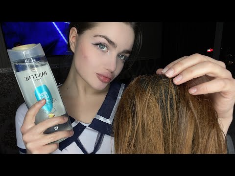 АСМР МАССАЖ И МЫТЬЁ ГОЛОВЫ / ASMR massage and hair wash