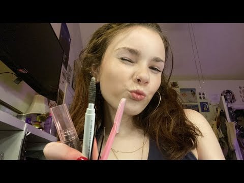 LOFI ASMR eye brow plucking W/ jewelry and mouth sounds 🫶🫶