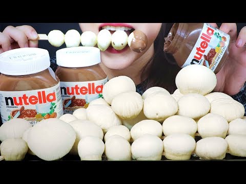 ASMR COCONUT PULP DIP IN NUTELLA SAUCE (Fluffy Soft CRUNCHY EATING SOUNDS) NO TALKING LINH-ASMR