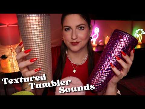 ASMR Textured Tumbler Sounds🧋Scratching, Tapping, & Minimal Whispers