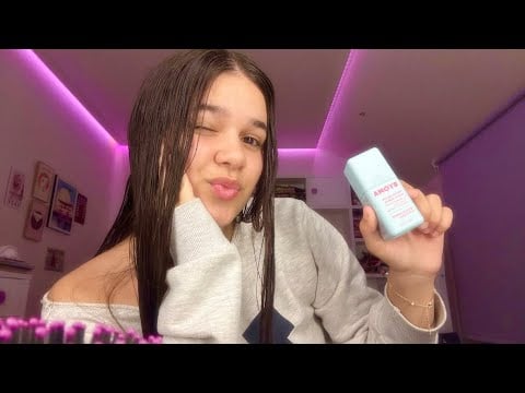 asmr casero preparándome para dormir 🛌(skincare y peinándome) 
