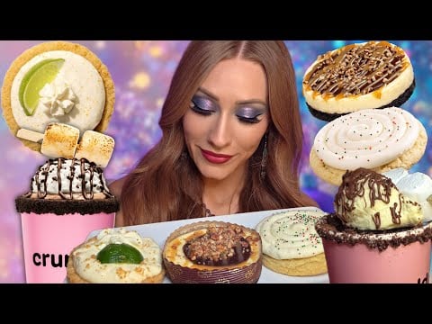 ASMR | Holiday Crumbl Cookie!! *NEW* Cocoa Mousse Cup | Twelve Days of Mukbang 🍪🎄