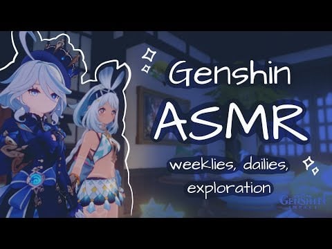 [ASMR] cozy genshin weeklies, dailies, & exploration ˚ ༘ ೀ⋆.˚ binaural whispers, keyboard sounds