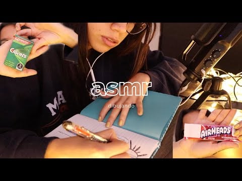 ASMR dibujando mientras como dulces :)