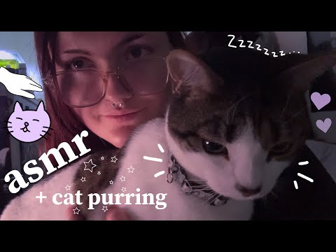 ASMR massaging ur head while my cat purrs in the background (fluffy mic attention + visual triggers)