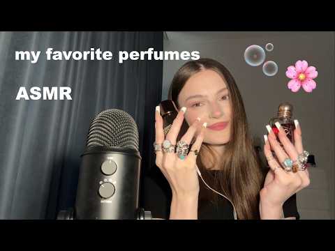 ASMR my favorite perfumes! (long nails, rings, clicky whisper)