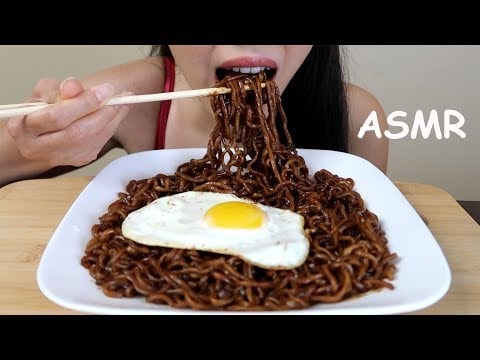 ASMR Korean Black Bean Noodles 먹방 짜장면 jajangmyeon Jjajangmyeon Eating Sounds