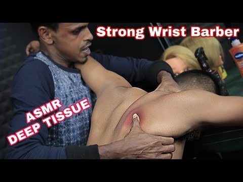 Deep Tissue Body Massage And Strong Head Massage ASMR By Strong Wrist Indian Barber | Neck Cracking