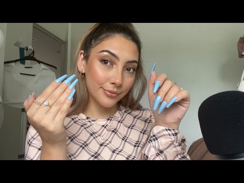 ASMR Press On Nails Application 💓💅🏼 + Random tapping ~long nails~ | Whispered