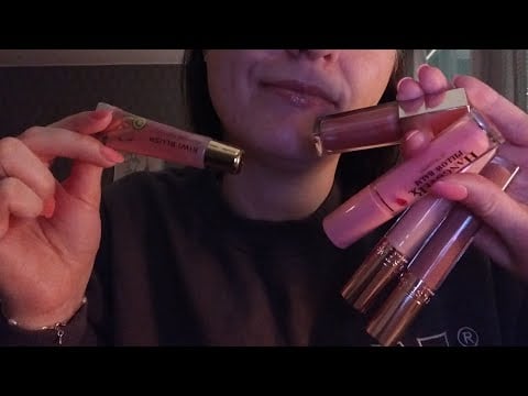 ASMR- Lip gloss application on me and you with new glosses