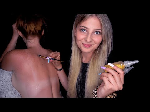 ASMR • Tingly Body Painting with ASMR Janina 😳😴