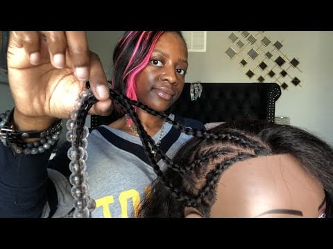 ASMR 💋 Big Sis Braids + Beads Roleplay (hair tingles & bracelet sounds)