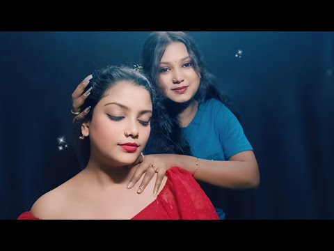 ASMR | Sister Does My Relaxing Scalp And Back / Shoulder  Massage | 💆‍♀️😴