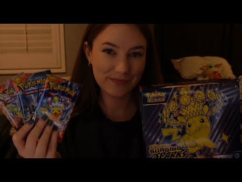 ASMR ♡ Opening SURGING SPARKS Elite Trainer Box (Pokemon Card Pack Opening)