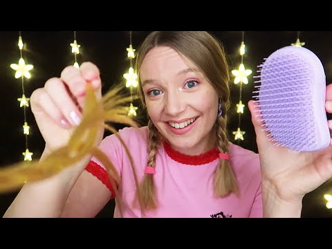 ASMR Braiding Your Hair (Whispered, Brushing)