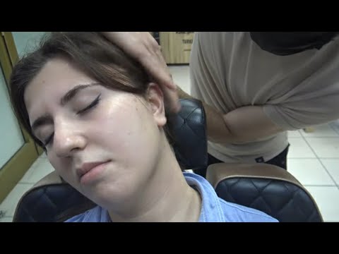 ASMR female throat massage & CHEST - NECK CRACK & head, face, back, ear, nose, eyebrow, neck massage