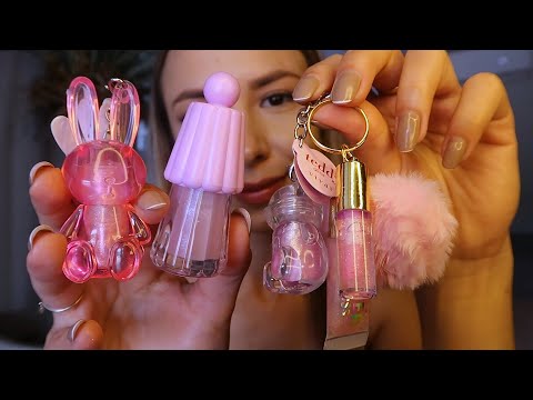 ASMR 🎀 aplicando vários gloss fofos e diferentes ✨