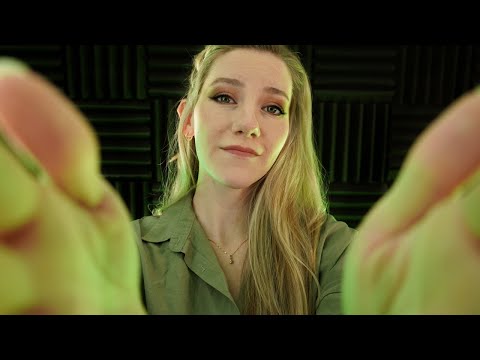 Soft Whispers & Face Touching for Headache Relief💚 ASMR with Gentle Rain Sounds & Theta Waves