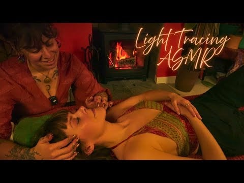 ASMR back tracing for sleep & relaxation [by the fire] WHISPER GUIDED MEDITATION (real person)