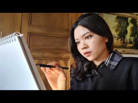 ASMR Thai Artist Draw Your Portrait ✏️ จิตรกรวาดภาพเหมือนให้คุณ