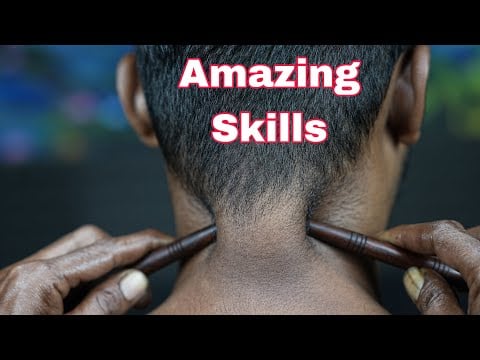 Indian Old School Barber With His Amazing Massage Skills | ASMR Head And Neck Massage Therapy