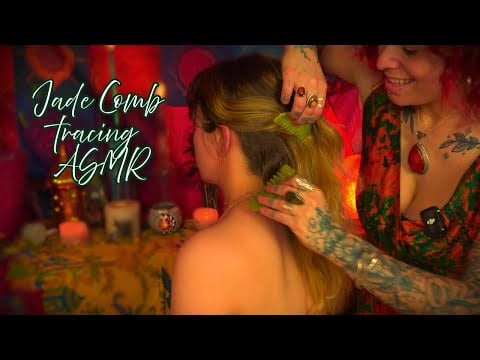 Relaxing ASMR JADE COMB scalp massage tracing [Real Person] Slow whisper for sleep | COMPILATION