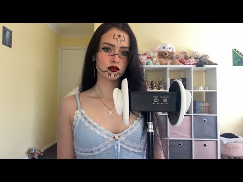 ASMR 3dio trigger words & mic tapping ~ halloween edition 🎃