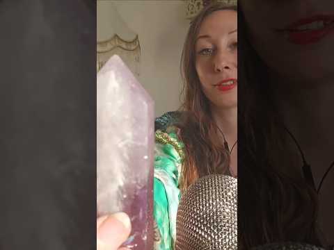 Amethyst gentle tapping soft Whisper asmr for relaxation #Crystal #energyhealing #Whisper #softsound