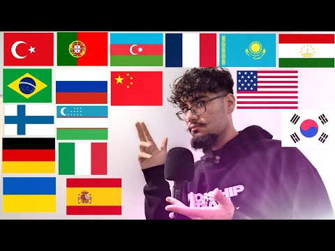 ASMR "Flag colour" IN 17 Different languages