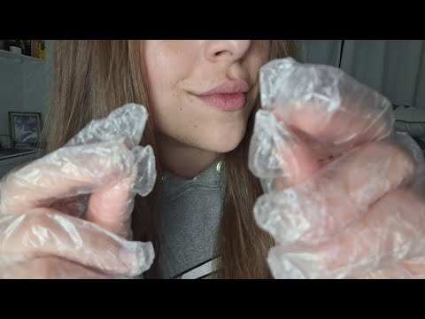 ASMR sons de mãos com luvas de plástico ✋🏻