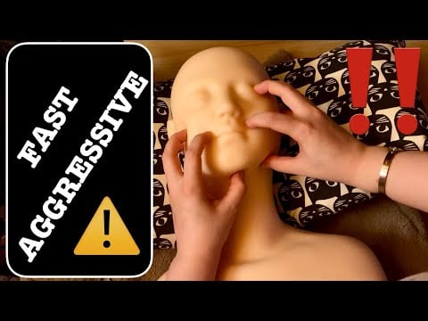 ASMR|⚠️ONLY EXTREME FAST AGGRESSIVE SCRATCHING ON MANNEQUIN HEAD NECK FACE BACK. LOUD! No talking