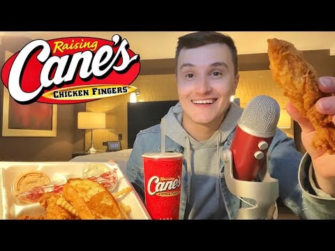 ASMR Raising Cane’s Chicken Tenders & Fries YUMMY Mukbang 🍗🍟 (eating sounds)