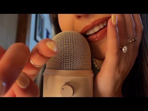 ASMR | inaudible whispering, face tracing, & close hand movements for sleep (intense mouth sounds)