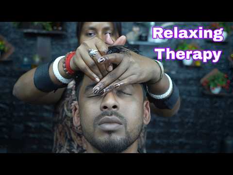 Strong Hands Indian Lady Barber Amazing ASMR Head Massage | ASMR Tapping & Scratching Therapy