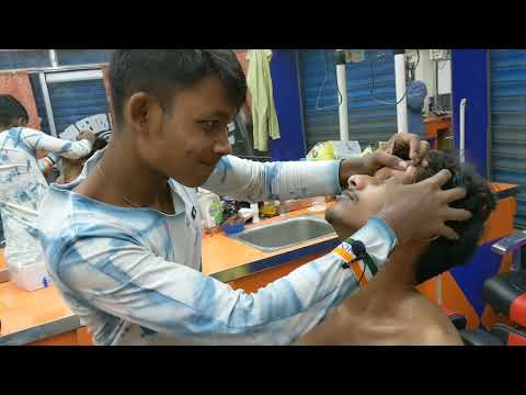 Powerful head & body relaxing massage by energetic barber bapan | Intense Indian ASMR