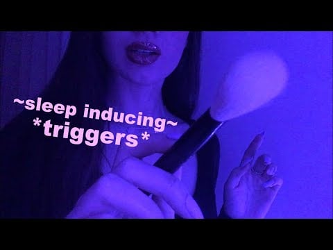 ASMR | Sleep inducing triggers with mouth sounds | Face and mic brushing 🌙🔮