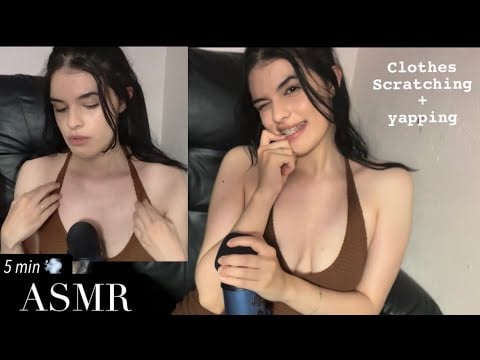 ASMR | 5 min of crunchy clothes scratching| Yap with me 
