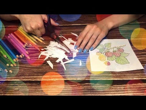 ASMR Colouring, Crayons, Pencil Sharpener & Scissors (No Talking)