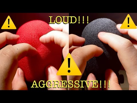 ASMR | ATTENTION!⚠️EXTREME LOUD FAST AGGRESSIVE SCRATCHING NEW FOAM COVER. Mic triggers. Relax!😴😴