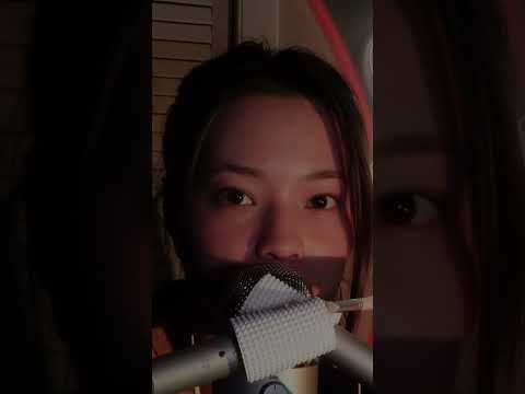 ASMR hard bristle brush in your ear drums #asmr #asmrshorts #asmrsounds #shorts