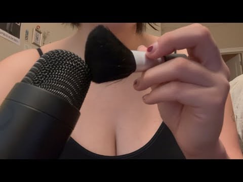 ASMR mic brushing and inaudible whispers !