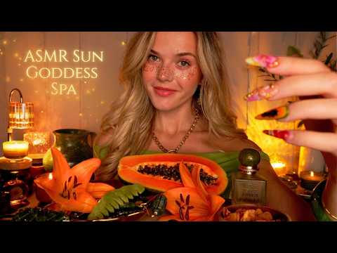 ASMR 1h Sun Goddess Spa 🌞🥭 Papaya Glow Treatment (+overlay sounds, gentle spa music)