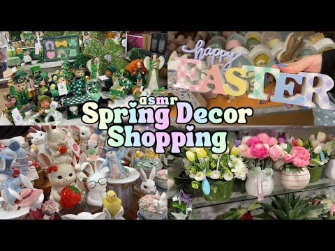 ASMR Browsing the Spring/Seasonal Decor at HomeGoods & TJMaxx 🌼🐥(whispered voiceover)