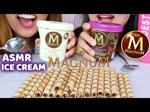 MAGNUM ICE CREAM PINTS | ASMR EATING *EXTREME CRUNCH* | Kim&Liz ASMR