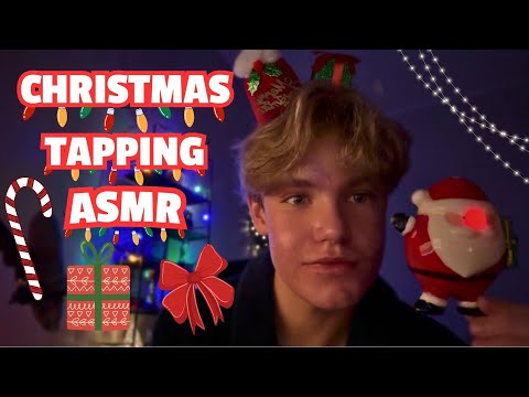 🎅ASMR Christmas Tapping And Whispering - Tapping and Scratching on Christmas-Themed Items🎄