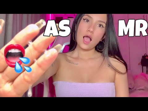 ASMR spit painting 💦+ TE C0M0 toda la carita 👄