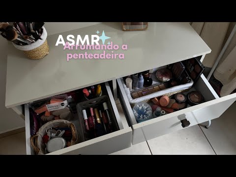 ASMR | ARRUMANDO MINHAS MAQUIAGENS (BEM CASEIRINHO)