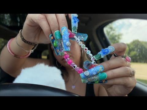 asmr/ Hilary Duff CHAT🎤 (all the souvenirs I got from the concert💖) XL NAILS